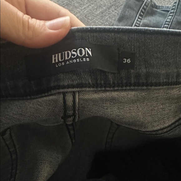 Hudson Los Angeles denim grey charcoal jeans Byron straight - Picture 6 of 6